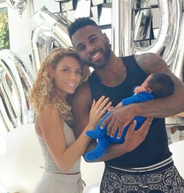Jason Derulo with his ex-partner and son.